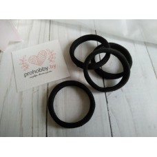 Резинки для волос бесшовные, 4 см, цвет черный